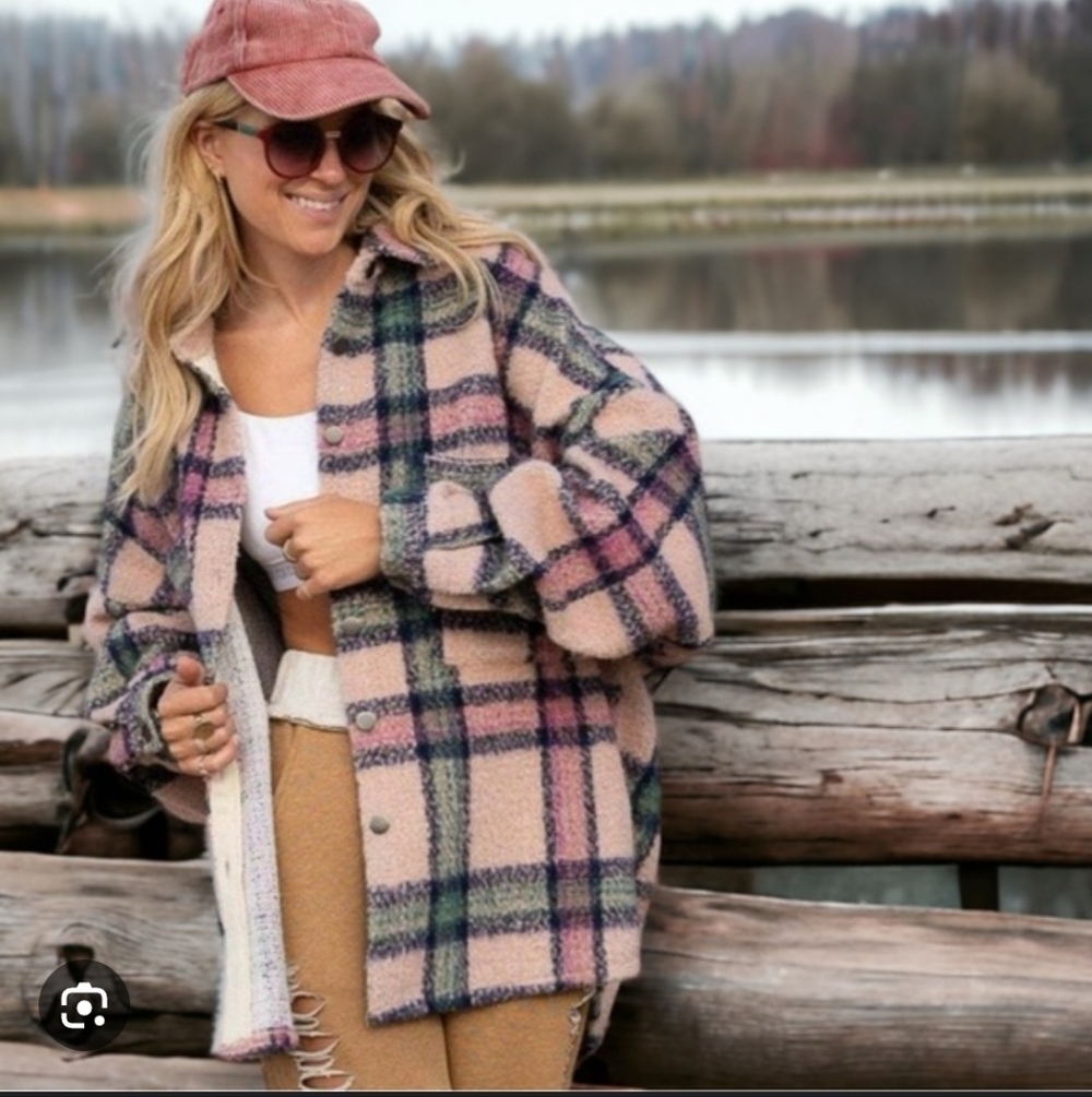 POL Plaid Button-Up 100% Cotton Jacket_Med